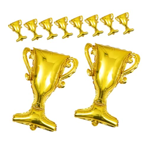 VANZACK 10Stücke Goldene Trophäen Folienballons Für Abschlussfeier Geburtstagsfeier Langlebige Und Wiederverwendbare Dekoration Für Unvergessliche Fotos Und Besondere von VANZACK