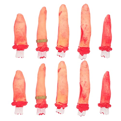 VANZACK 10Stücke Halloween Abgetrennte Finger Requisiten Gefälschte Blutige Finger Für Gruselige Dekorationen Party Für Halloween Geisterhaus Und Horrorszenen von VANZACK
