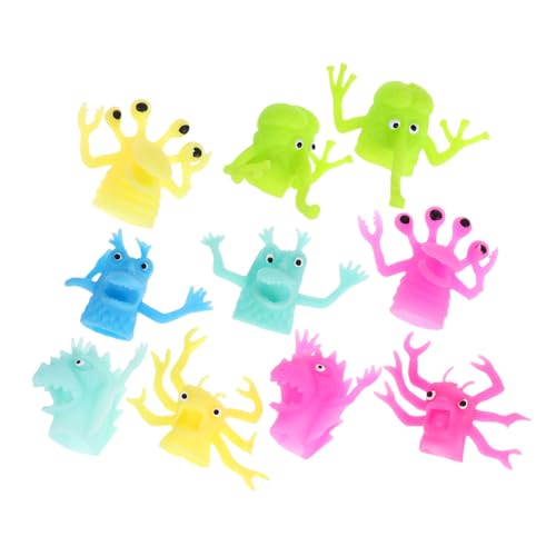 VANZACK 10Stücke Kreaturen Fingerpuppen Gruselige Alien Handpuppen Für Rollenspiele Und Geschichten Lustiges Finger Für Halloween Partys Und Familienspiele von VANZACK