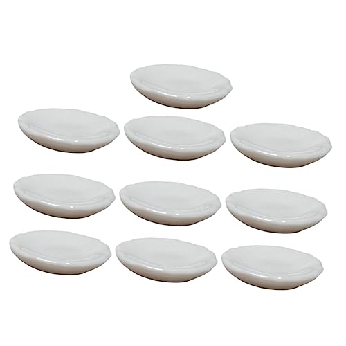 VANZACK 10Stücke Mini Keramikplatten Für Puppenhaus Dekorative Tischplatten Im Vintage Stil Für DIY Miniaturprojekte Und Puppenhaus Zubehör Für Desktop Geschirr Und Mini von VANZACK