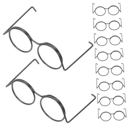 VANZACK 10Stücke Mini Puppenbrillen Mit Schwarzem Rahmen Dekorative Brillendekore Für Puppen Und Miniaturspielzeug Klassisches Puppenzubehör Für Kreative Bastelprojekte von VANZACK