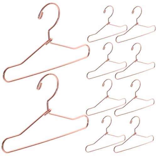 VANZACK 10Stücke Puppen Kleiderbügel Aus Metall Mini Kleiderbügel Roségold Für Puppenhaus Zubehör Lebensechte Kleine Kleiderbügel Für Puppen Zum Aufhängen von VANZACK