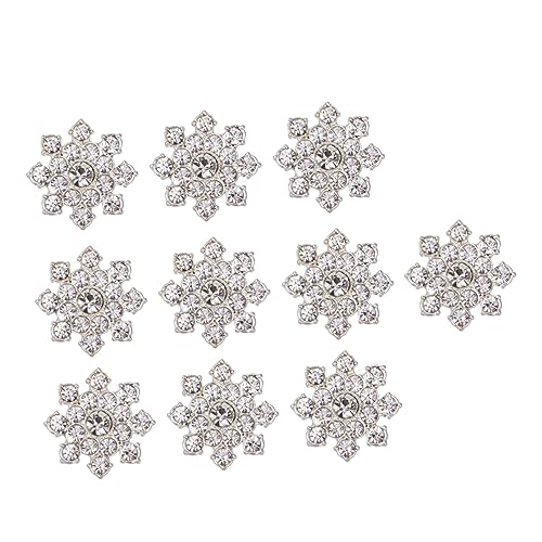 VANZACK 10Stücke Strass Blumendekore DIY Schmuckzubehör aus Legierung Silberne Ornamente für Handgemachte Ohrringe und Kreative Anhänger für Hochzeiten und Partys von VANZACK
