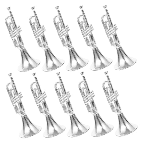 VANZACK 10Stücke Trompeten Modelle Silberne Musikinstrumente Für Puppenhaus Dekoration Und Weihnachten Als Zubehör Für Musikzimmer Und Desktop VANZACK 10Stücke Trompeten Modelle Silberne Musikinstrumente Für Puppenhaus Dekoration Und Weihnachten Als Zubehör Für Musikzimmer Und Desktop von VANZACK