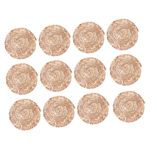 VANZACK 12 Stück Handgewebte Mini Strohhüte für Puppen DIY Bastelmaterial Krempe für Kreative Dekoration für Puppen Bären und Partyzubehör VANZACK 12 Stück Handgewebte Mini Strohhüte für Puppen DIY Bastelmaterial Krempe für Kreative Dekoration für Puppen Bären und Partyzubehör von VANZACK
