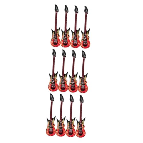 VANZACK 12 Stück Teiliges Aufblasbares Gitarren PVC Wiederverwendbares Instrument Partydeko Kindergeburtstag Spaß von VANZACK