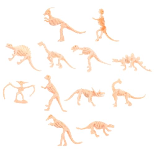 VANZACK 12 Stück Teiliges Dinosaurier Skelett Spielset aus Kunststoff Realistische Fossile Dino Knochen Modelle für Dekorative Miniatur Dinosaurierfiguren Kreativität und Motorischen von VANZACK