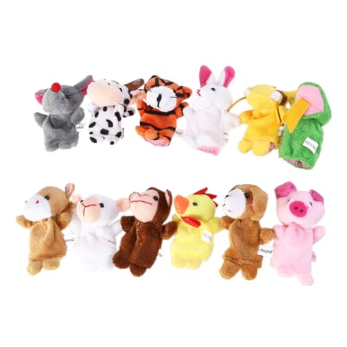 VANZACK 12 Stück Teiliges Fingerpuppen Chinesische Tierkreiszeichen Fingerpuppen für Erzählspiele und Frühe Bildung Niedliche Tierfiguren Strapazierfähige Handpuppen für Kindergeburtstag von VANZACK