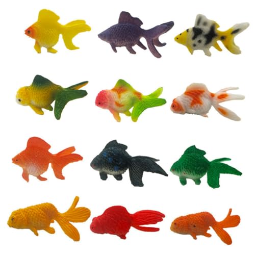 VANZACK 12 Stück Teiliges Goldfisch Modell aus Langlebigem PVC Realistische Fischfiguren Aquarium Deko für Heimdekoration Zufällige Farben und VANZACK 12 Stück Teiliges Goldfisch Modell aus Langlebigem PVC Realistische Fischfiguren Aquarium Deko für Heimdekoration Zufällige Farben und von VANZACK
