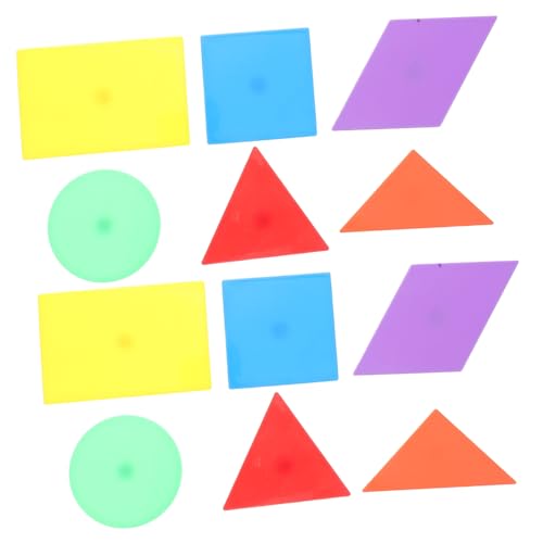 VANZACK 12 Stück Teiliges Magnetisches Geometrie lernspielzeug für Kleinkinder Bunte Formen zum Sortieren und Erkennen Inklusive Viereck Kreis Dreieck Rechteck und Parallelogramm Fördert von VANZACK