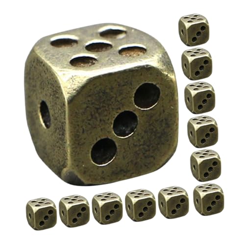 VANZACK 12 Stück Teiliges Messing Würfel mit Abgerundeten Ecken Langlebige Seitige Vintage Würfel für Bar Poker und Brettspiele Retro Stil Metallwürfel für Party und Dekoration VANZACK 12 Stück Teiliges Messing Würfel mit Abgerundeten Ecken Langlebige Seitige Vintage Würfel für Bar Poker und Brettspiele Retro Stil Metallwürfel für Party und Dekoration von VANZACK