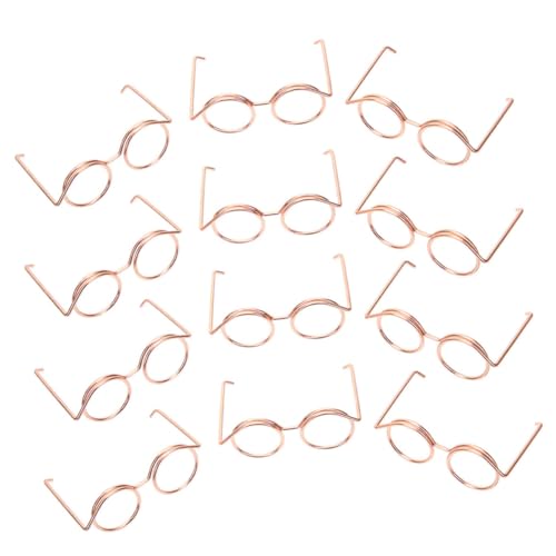 VANZACK 12 Stück Teiliges Mini Puppenbrillen Roségoldenem Metall Runde Rahmenlose Brillen ohne Gläser Modisches Puppenzubehör zum Kreativen Basteln und Ankleiden von Puppen VANZACK 12 Stück Teiliges Mini Puppenbrillen Roségoldenem Metall Runde Rahmenlose Brillen ohne Gläser Modisches Puppenzubehör zum Kreativen Basteln und Ankleiden von Puppen von VANZACK