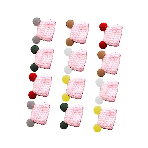 VANZACK 12 Stück Teiliges Mini Strickmützen für DIY Bastelarbeiten Bunte Handgefertigte Puppen Hüte aus Garn Praktische Dekoration für Kreative Geschenkideen von VANZACK