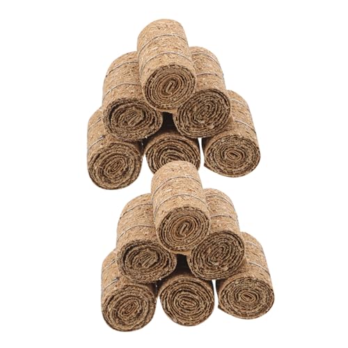 VANZACK 12 Stück Teiliges Mini Strohballen Realistische Miniaturgras Modellbau Deko Naturgetreue Mini Heuballen für Miniaturhäuser Garten Herbstbastelprojekte Langlebiges Hellbraunes von VANZACK