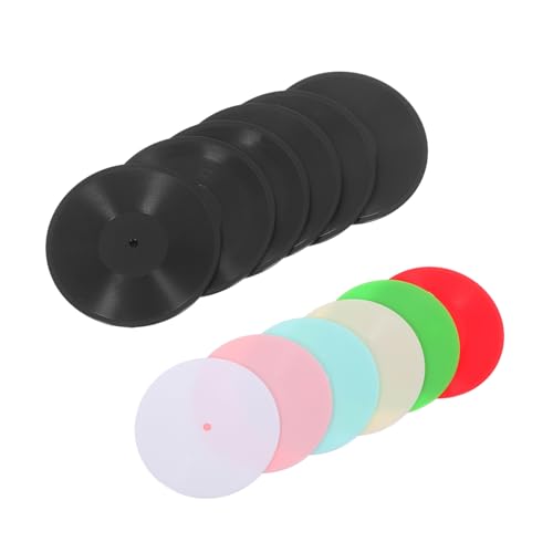 VANZACK 12 Stück Teiliges Mini Vinyl Records für Puppenhaus mit Großen und Mittleren Schwarzen Schallplatten Realistische Vintage Deko für Musikzimmer Langlebige Miniatur Accessoires von VANZACK