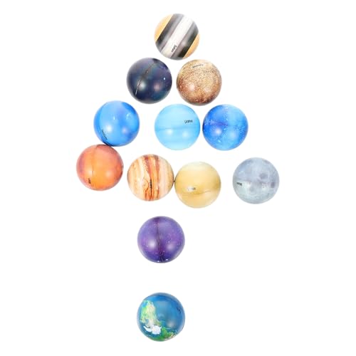 VANZACK 12 Stück Teiliges Planeten Squeeze Ball Weiche Stress Hüpfbälle mit Planetendesign Pädagogisches Kinderspielzeug zur Frühförderung und Stressabbau für unterstützung von VANZACK