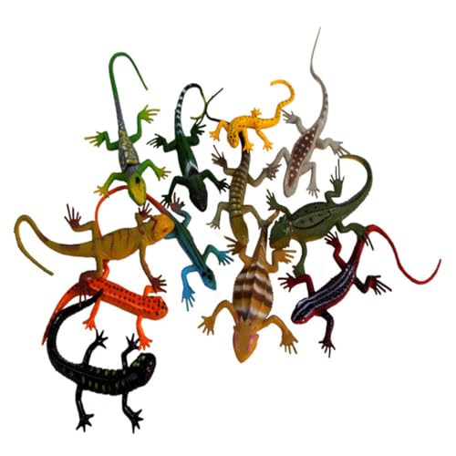 VANZACK 12 Stück Teiliges Realistisches Echsen Modellspielzeug Geruchlos Detailreiche Reptilien Figuren für Pädagogisch für Lernen Rollenspiele Halloween und Partys von VANZACK