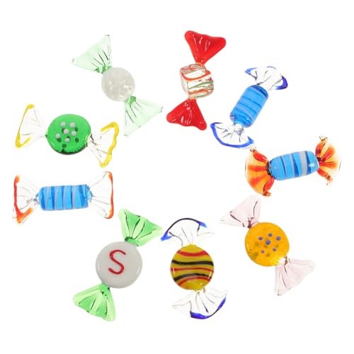 VANZACK 12 Stück Teiliges Retro Glas Bonbon Deko aus Hochwertigem Glas Bunte Handgefertigte Süßigkeitenornamente für Hochzeit Weihnachtsfest und Party Langlebig und Sammelwürdig von VANZACK