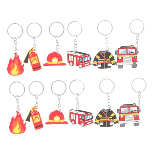 VANZACK 12Stücke Feuerwehrmann Schlüsselanhänger Aus Feuerwehrauto Anhänger Als Hängedekoration Mitgebsel Für Kindergeburtstage Und Themenpartys von VANZACK