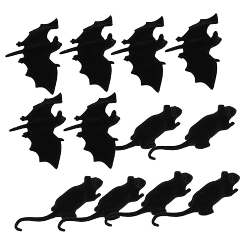 VANZACK 12Stücke Halloween Dekorative Requisiten Schwarze Fake Und Fledermaus Modelle Für Gruselige Halloween Partys Und Deko Events von VANZACK