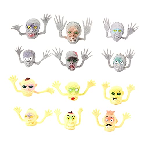 VANZACK 12Stücke Halloween Fingerpuppen Kappen Kreative Geisterkopf Requisiten Für Interaktive Spiele Und Parodien Zufällige Farben Halloween Partys von VANZACK