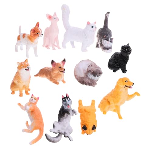 VANZACK 12Stücke Haustierfiguren Realistische Und Katzenstatuen Lebensechte Tiermodelle Für Dekoration Und Lernspielzeug Haustierornamente von VANZACK
