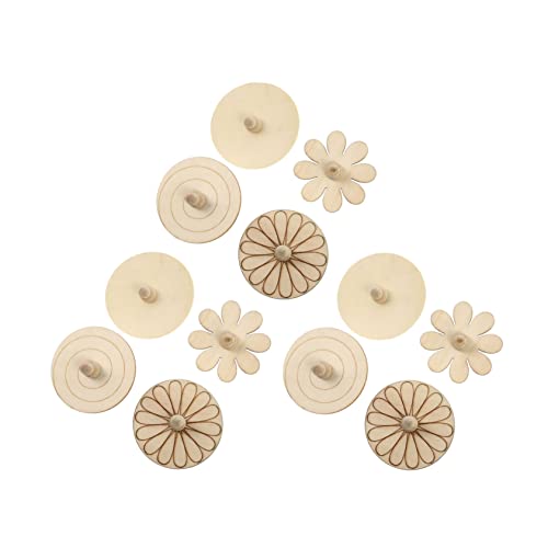 VANZACK 12Stücke Holzgyroskope Zum Bemalen Für Unfertige DIY Spielzeuge Für Kreative Bastelprojekte Für Jungen Und Fördert Die Motorischen Fähigkeiten Und Fantasie von VANZACK