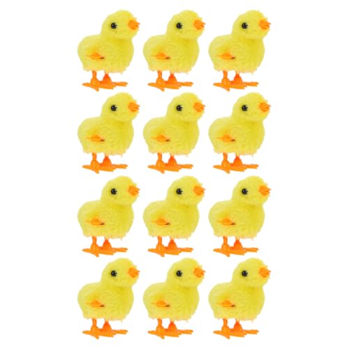 VANZACK 12Stücke Hühner Für Nostalgisches Gelbe Hühnerfiguren Für Partys Und Dekoration von VANZACK