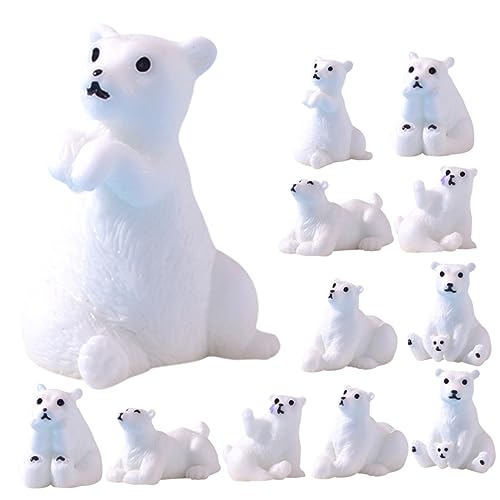 VANZACK 12Stücke Mini Bärenfiguren Bärenstatuen Für Garten Und DIY Dekoration Niedliche Ornamente Für Mini Bastelprojekte Und Kreative Gestaltung von VANZACK