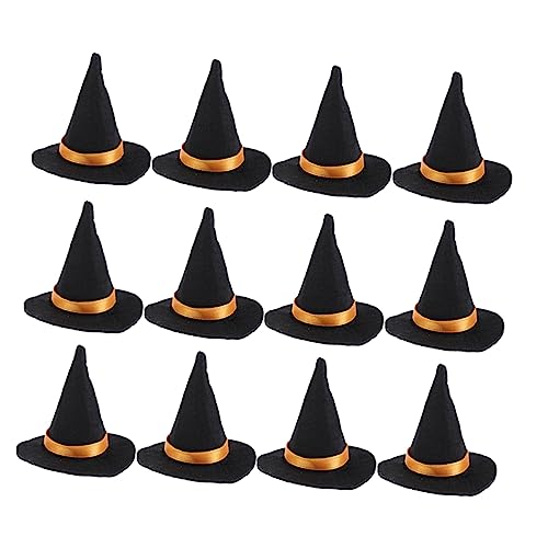 VANZACK 12Stücke Mini Hexenhut Flaschenhuthüllen Dekorative Halloween Requisiten Für Weinflaschen DIY Bastelaccessoires Für Ihre Halloween von VANZACK