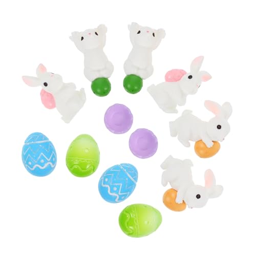 VANZACK 12Stücke Osterhasen Figuren Langlebige Deko Für Frühlingspartys Cake Toppers Und Landschaften Für Ostern Geburtstagsfeiern Und Besondere Anlässe von VANZACK