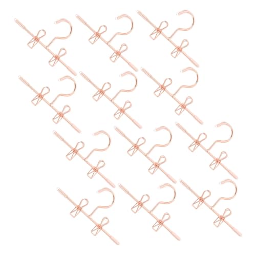 VANZACK 12Stücke Puppenbügel Metall Kleiderbügel Für Puppenkleidung Roségold Für Puppengarderobe Und Mini Requisiten von VANZACK