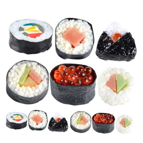 VANZACK 12Stücke Simulation Mini Küchen Mit Fake Sushi Realistische Lebensmittel Dekoration Für Spielküche Und Rollenspiele Sushi Attrappen Und Sushi von VANZACK