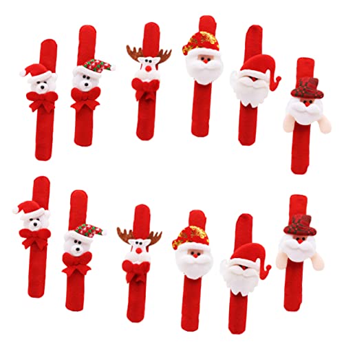 VANZACK 12Stücke Weihnachts Slap Armbänder mit Entzückendem Design Weihnachtsmuster für Partys und Kindergeburtstage Langlebig und Praktisch von VANZACK