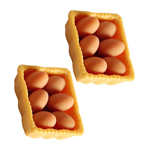 VANZACK 14Stücke Teiliges Eier Für Puppenhaus Eierablage Mikrolandschaft Pretend Food Zubehör Für Körbe Mit Eiern Box von VANZACK