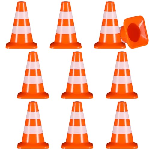 VANZACK 14Stücke Teiliges Mini Verkehrszeichen Verkehrshütchen Und Straßenschilder Für Verkehrsszenen Und Kreative Spielplätze Simulation Für Modelleisenbahnen von VANZACK