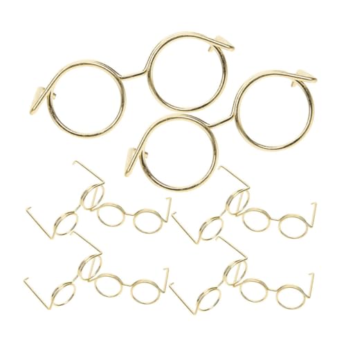 VANZACK 15 Stück Teiliges Mini Puppenbrillen Metallrahmen ohne Gläser Runde Drahtbrillen für Puppenmode Dekorative Accessoires für Puppen Kostüme Geschenkidee für Sammler von VANZACK