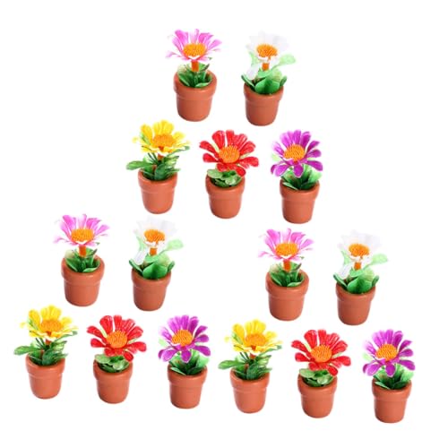 VANZACK 15 Stück Teiliges Miniatur Pflanzen Künstliche Mini Bonsai Realistische Topfpflanzen Puppenhaus Dekoration Mikrolandschaft Mini Garten Zubehör Pflegefrei für Puppenhaus und von VANZACK