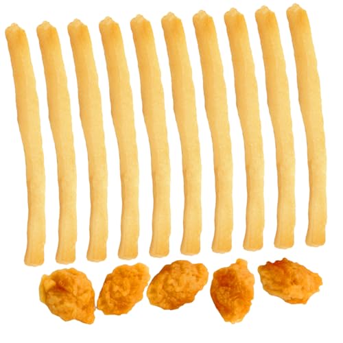 VANZACK 15 Stück Teiliges Realistisches Fast Food Modellset mit Pommes Frites und Chicken Stücke aus Geruchslosem PVC Lebensechte Küchen und Restaurantdekoration für Buffet VANZACK 15 Stück Teiliges Realistisches Fast Food Modellset mit Pommes Frites und Chicken Stücke aus Geruchslosem PVC Lebensechte Küchen und Restaurantdekoration für Buffet von VANZACK