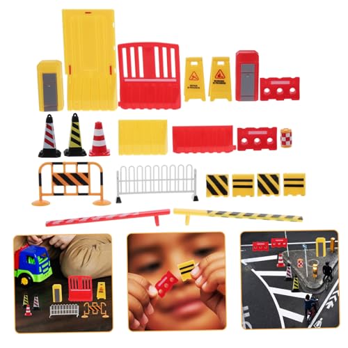 VANZACK 15 Stück Teiliges Verkehrszeichen Spielset Lernspielzeug Straßenverkehr Simulation Miniatur Verkehrsschilder für Sichere Verkehrserziehung und Spielerisches Straßenszenario von VANZACK
