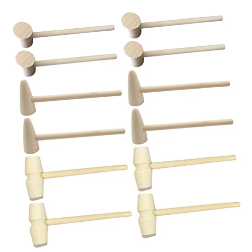 VANZACK 15Stücke Mini Holzhammer für Hämmer aus Hochwertigem Naturholz für Handtraining und Kreative Spiele Sicher und Geruchlos von VANZACK