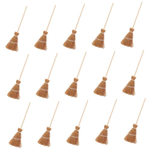 VANZACK 15stücke Miniatur Besen Dekoration Für Halloween Deko Besen Für Bastelbedarf Mini Landschafts Props Geeignet Für Erwachsene von VANZACK