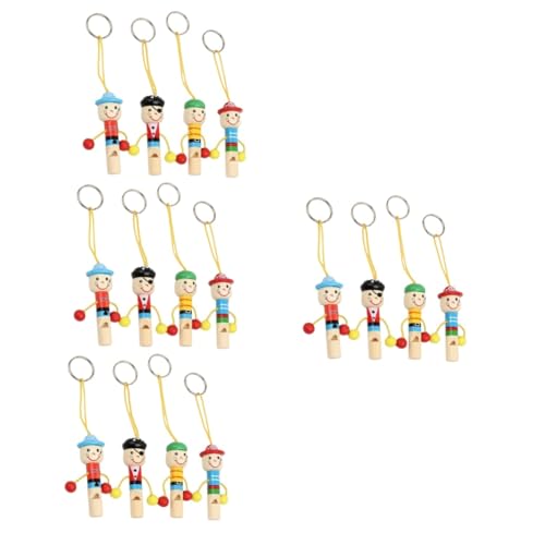 VANZACK 16 . Teiliges Holzpfeifen Kinderpiratenpfeifen Cartoon Design Musikinstrumente Lernspielzeug für Kindergarten und Kleinkinder von VANZACK