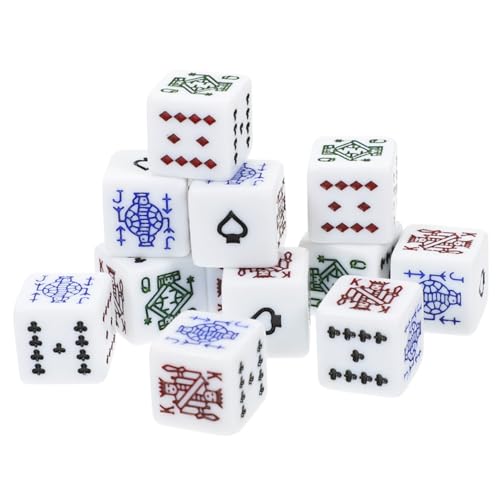 VANZACK 16 Stück Teiliges Acryl Pokerwürfel Weiß Leichtes Tragbares Würfelspiel für Party Bar und Brettspiele Robustes Einfach zu Nutzendes Zubehör für Unterhaltsame Spielrunden von VANZACK