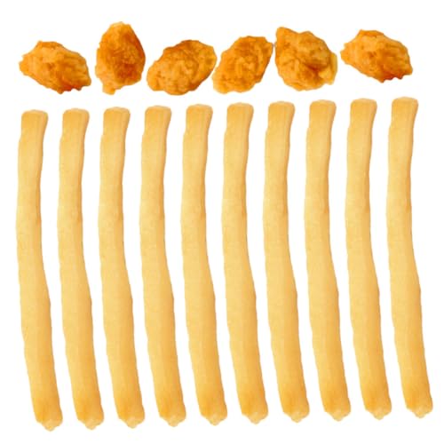 VANZACK 16 Stück Teiliges Realistische Pommes Frites und Hähnchen Bissen Modell Detailgetreue Künstliche Lebensmittel für Küchen Dekoration Foto Requisiten und Kinderspielzeug von VANZACK