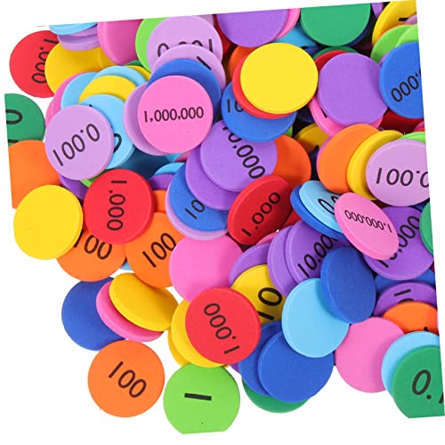 VANZACK 160 Stück Teiliges Bunte Eva Place Value Disks für Glatte Oberfläche Abgerundete Kanten Leichtes Sicheres Mathe Arithmetik zur Zahlen und Farberkennung Fördert Denkfähigkeit von VANZACK