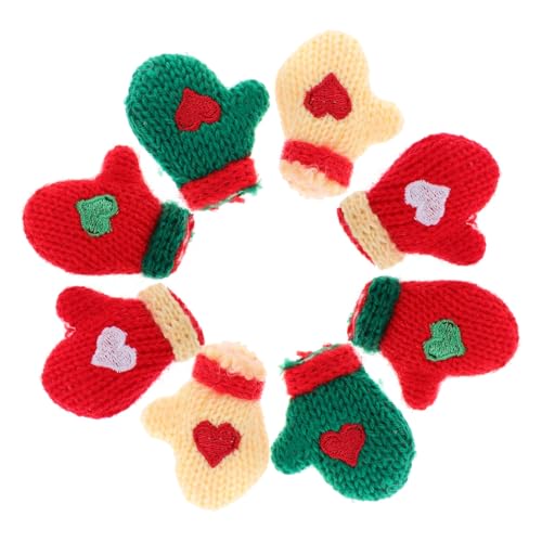 VANZACK 16Stücke Mini Handschuh Plüsch Für Weihnachtsdekoration Kleine Strickhandschuhe Zum Basteln Und Zubehör Für Puppenhäuser von VANZACK