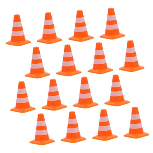 VANZACK 16Stücke Verkehrskegel Kleine Straßenkegel Spielzeuge Modelle Für DIY Projekte Sandtisch Ornamente Verkehrszeichen Für Miniaturlandschaften Und Puppenhäuser von VANZACK