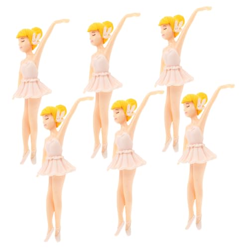 VANZACK 18 Stk Ballerina-Mädchen Figur Mädchen bastelt Schlüsselanhänger Zubehör für Aquarien Mädchenspielzeug Tortenaufsätze aus Kunststoff Requisiten zum Selbermachen Aquarium schmücken von VANZACK