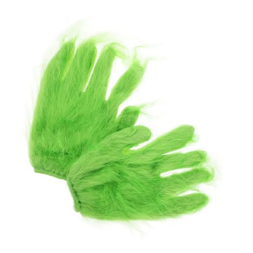 VANZACK 1Paar Grüne Monsterhandschuhe Für Erwachsene Furry Hand Gloves Für Halloween Cosplay Lustige Kostüm Accessoires Für Gruselige Partys Und Aufführungen Halloween Dekorationen von VANZACK